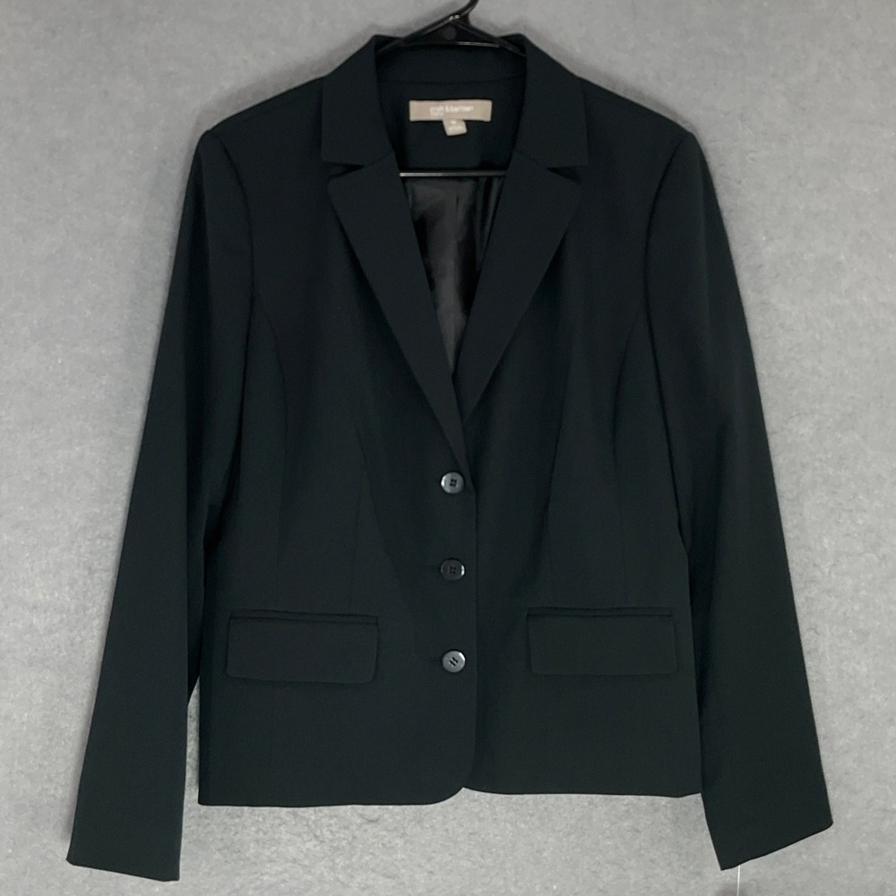 Croft & Barrow Black Blazer Size 12 Stretch Career Office Business